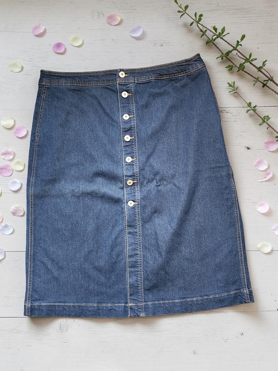 Style & Co. Dresses & Skirts - Style & Co. Button-Front Denim A-Line Skirt in Blue